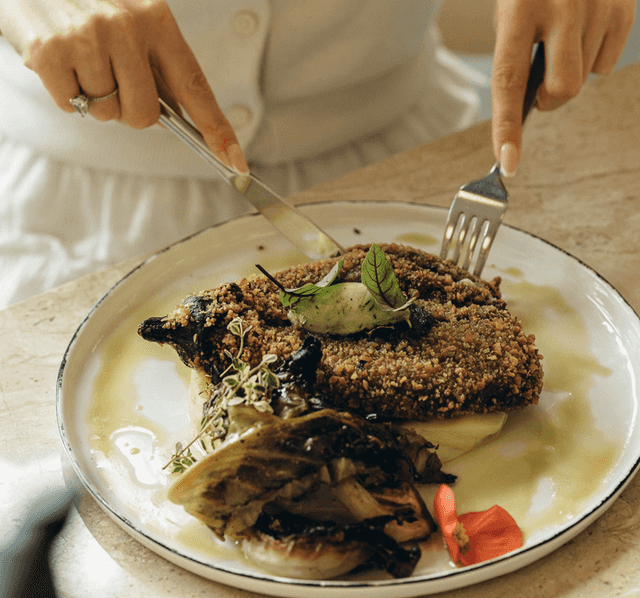 Panierowany kotlet z bakłażana w panko